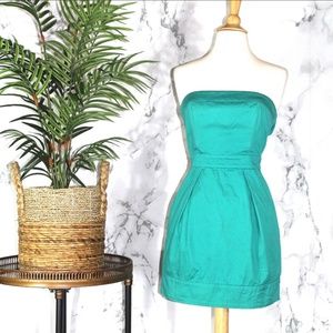 NWT✨ French Connection Strapless Green Midi Dress Size 2